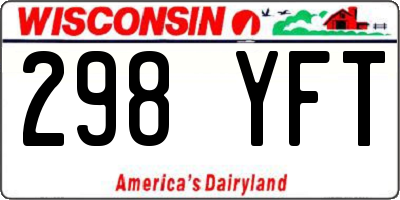 WI license plate 298YFT