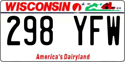WI license plate 298YFW