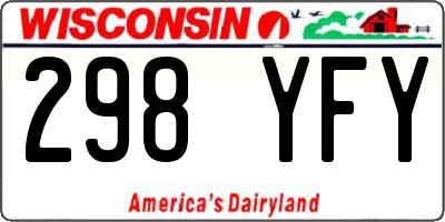 WI license plate 298YFY