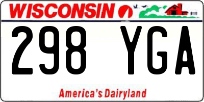 WI license plate 298YGA