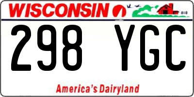 WI license plate 298YGC