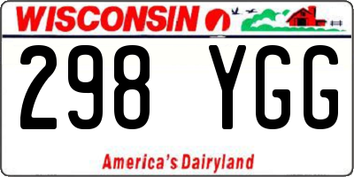 WI license plate 298YGG