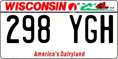 WI license plate 298YGH