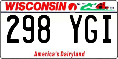 WI license plate 298YGI