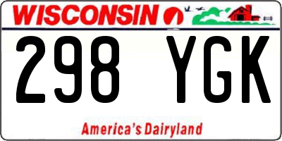 WI license plate 298YGK