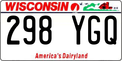 WI license plate 298YGQ
