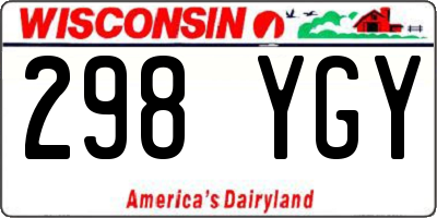 WI license plate 298YGY