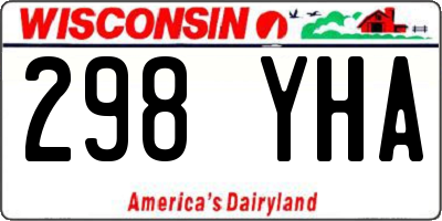 WI license plate 298YHA