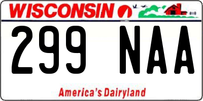 WI license plate 299NAA