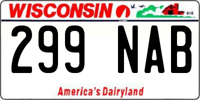 WI license plate 299NAB