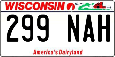 WI license plate 299NAH