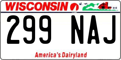 WI license plate 299NAJ