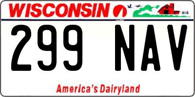 WI license plate 299NAV