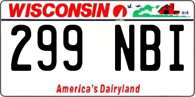 WI license plate 299NBI