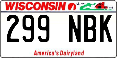 WI license plate 299NBK