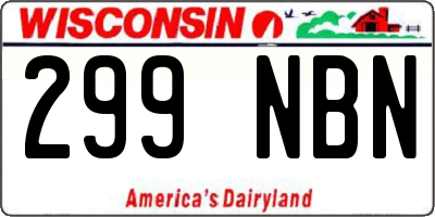 WI license plate 299NBN