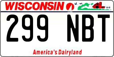 WI license plate 299NBT
