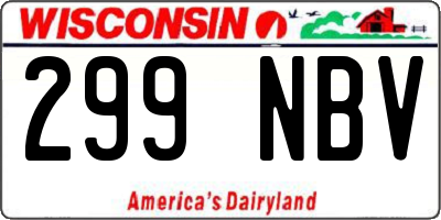 WI license plate 299NBV