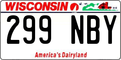 WI license plate 299NBY