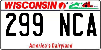 WI license plate 299NCA