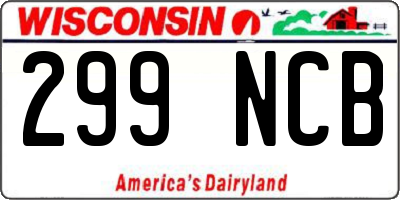 WI license plate 299NCB