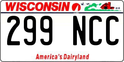 WI license plate 299NCC
