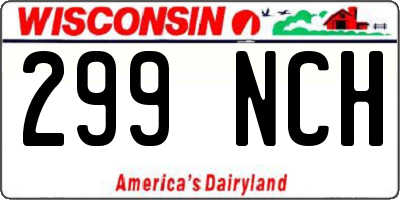 WI license plate 299NCH