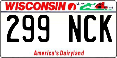 WI license plate 299NCK