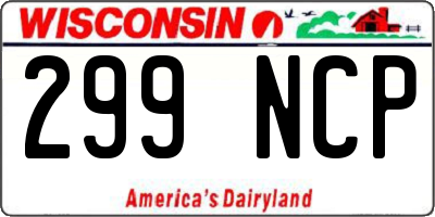 WI license plate 299NCP