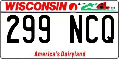 WI license plate 299NCQ