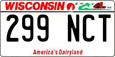 WI license plate 299NCT