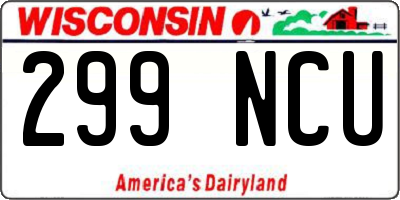 WI license plate 299NCU