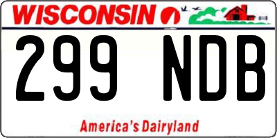 WI license plate 299NDB