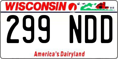 WI license plate 299NDD