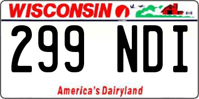 WI license plate 299NDI