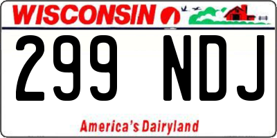 WI license plate 299NDJ