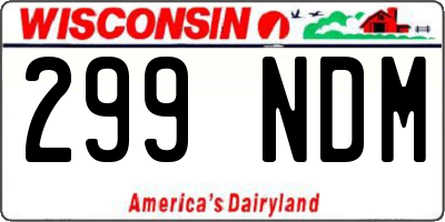 WI license plate 299NDM