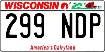WI license plate 299NDP