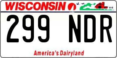 WI license plate 299NDR