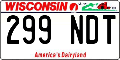 WI license plate 299NDT