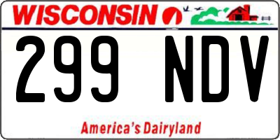 WI license plate 299NDV