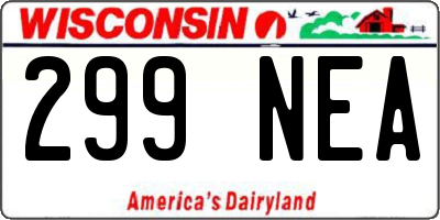 WI license plate 299NEA