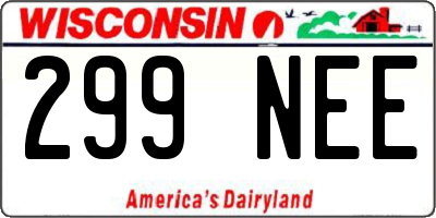 WI license plate 299NEE