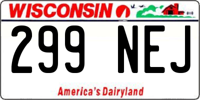 WI license plate 299NEJ