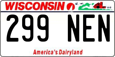 WI license plate 299NEN