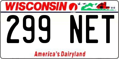 WI license plate 299NET