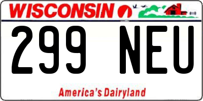 WI license plate 299NEU
