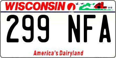 WI license plate 299NFA