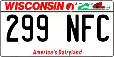 WI license plate 299NFC