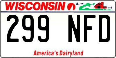 WI license plate 299NFD